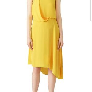 Halston Heritage Yellow Draped Dress